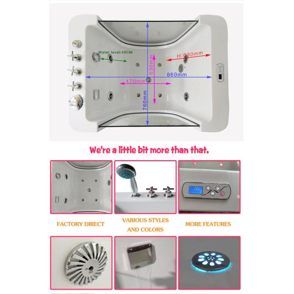 Girl Rain Shower Baby Spa Tub Acrylic Pink 33.46"