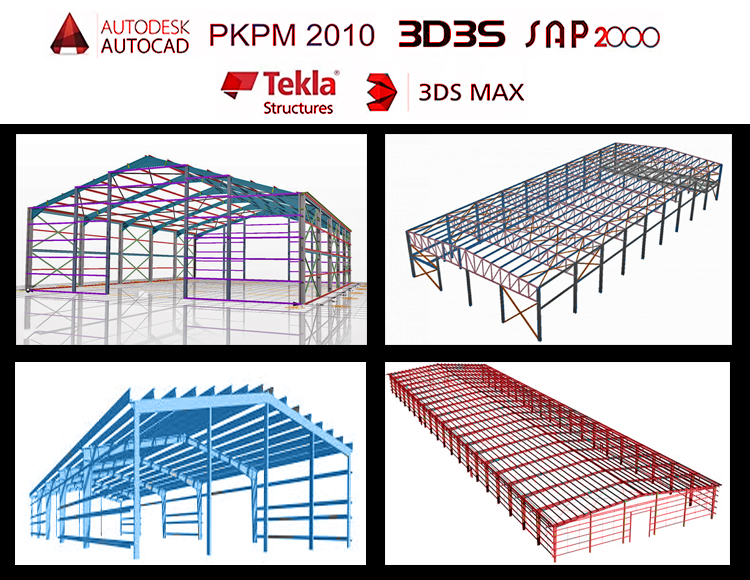 Steel Structure Workshop Warehouse Hangar House with Wide Span H Beam and I Beam Posts