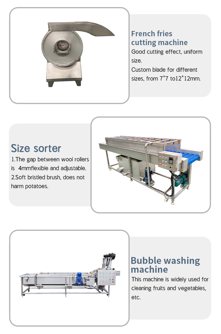 Automation Stainless Steel Potato Processing Plant/frozen Potato Chips Machine/Frozen French Fries Production Line