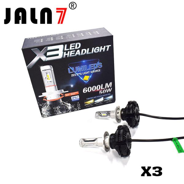 LED Headlight Bulbs JALN7 X3 LED Conversion Kits Extremely Super Bright H1/H4/H7/H11/9005/9006 50W 6000lm