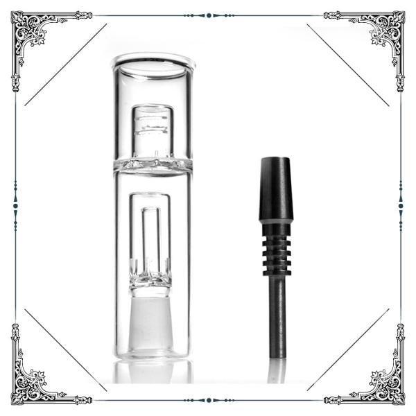14mm Clear Titanium Tip Mini Nectar Collector Kit Quartz Tip Oil Rig Concentrate Honey Dab Straw