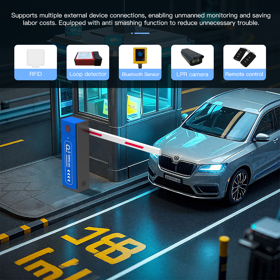 HCW LED Indicator 50Hz Automatic Pole Barrier Gate For Driveway