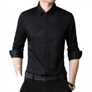 China Custom Plus Size Viscose/Polyester/Spandex Long Sleeve Dress Shirt for Men's Shirts wholesale