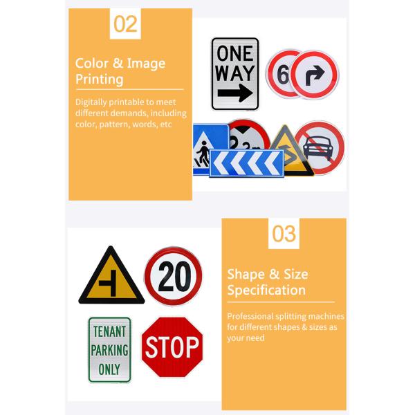 Waterproof Warning Reflective Safety Signs Custom Printable 1mm