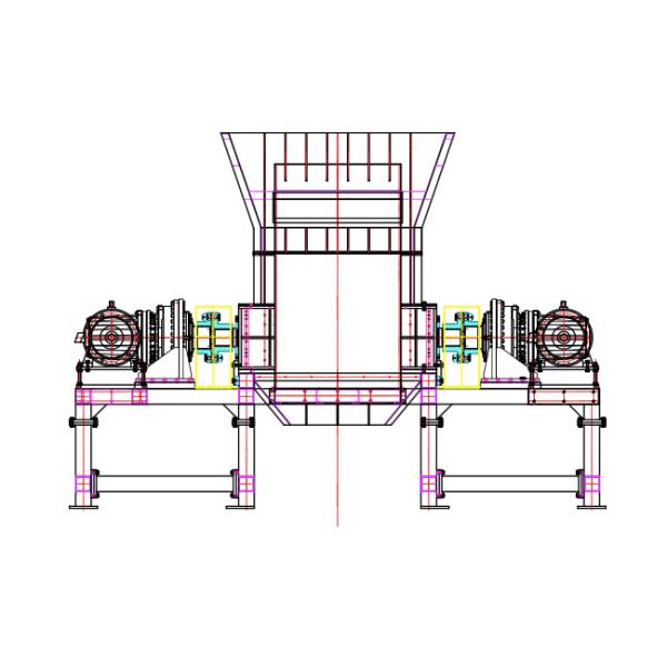 PLC Control Double Shaft Shredder For Plastic Recycling