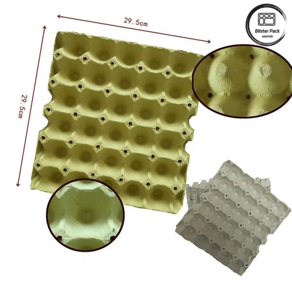 30 Hole Biodegradable Recycled Paper Egg Tray , Customizable Reusable Egg Storage Solution