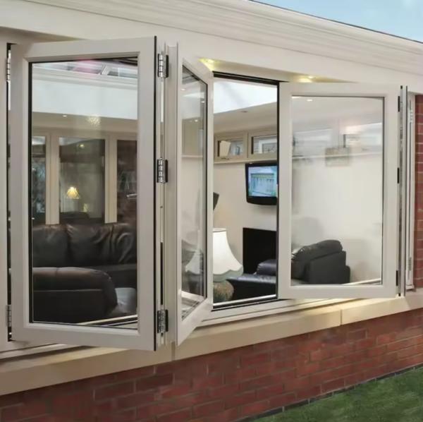 Quality Custom Balcony Aluminum Folding Window Tempered Insulated Folding Glass Window for sale