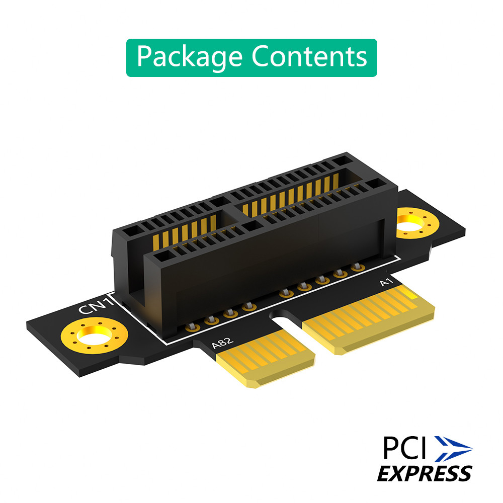 Reverse 90 Degree PCI-E 3.0 1X Slot To PCIe X1 Adapter Riser Card For 1U Server Case