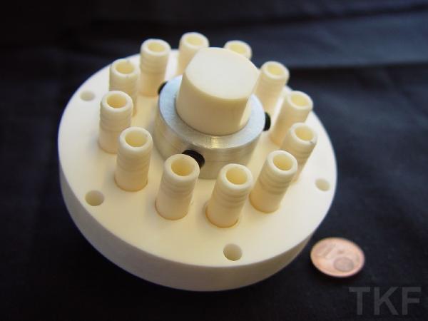 Quality Customized Advanced Technical Ceramics Pump Flange Plate Oxide Acid Resistant for sale