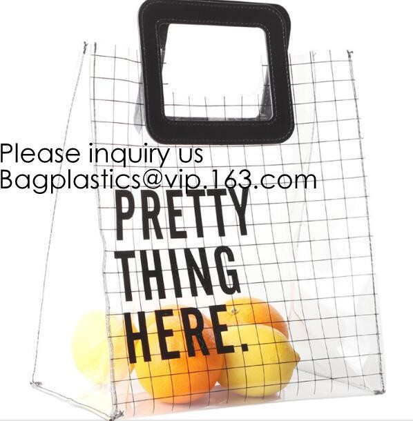 Custom Clear Pvc Lady Handbag Set Transparent Beach Tote Bag With Inner Pouch,Shoulder Tote Holographic PVC Beach Bag