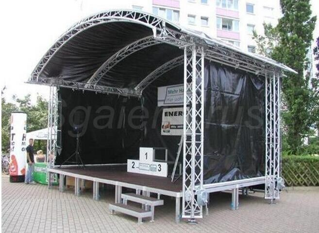 Customer Design 4 Pillars True Project Stage Lighting Truss 6x6 x 6 M Fixed Height Roofing with High Loading