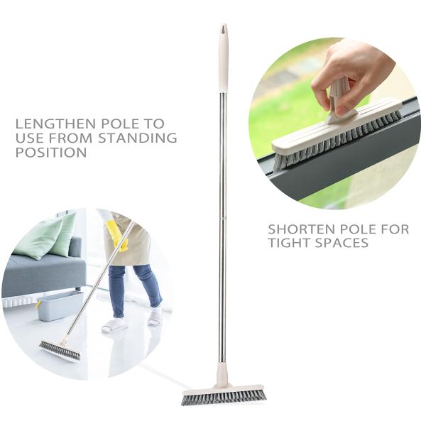 V Shaped Bristles Floor Scrub Brush With Long Handle