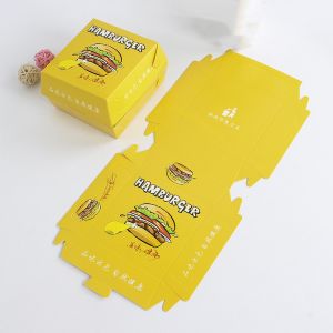 Recycled Materials Customized White Cardboard Logo Burger Box with VANISHING