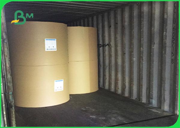 Quality Disposable PE Coated Food Grade Brown Paper , Recycled Brown Paper Roll for sale