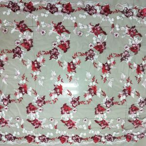 China 2018 Summer Newest Style Red Plain Embroidery Fabric 130cm wide wholesale