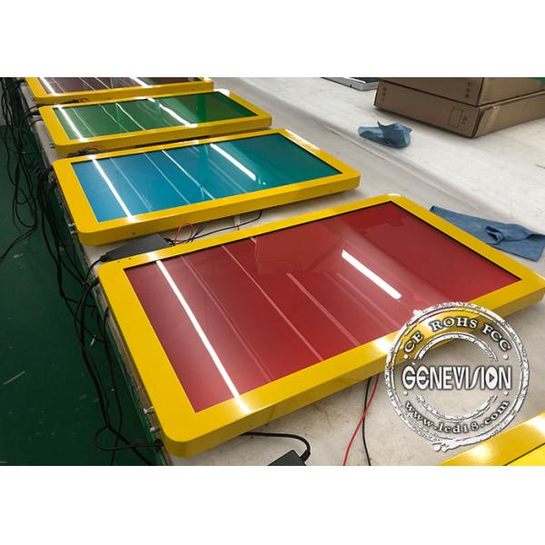 Gold Roof Hanging Automotive Digital Signage 27 Inch Shock Proof Metal Housing