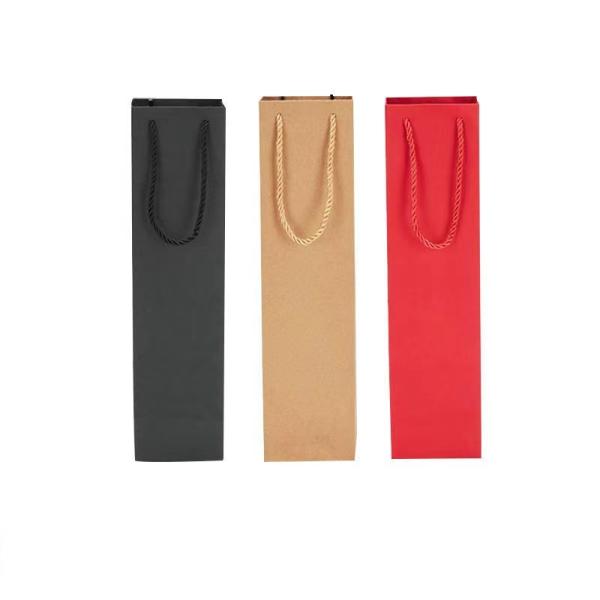 Quality ISO SGS Nontoxic Wine Bottle Paper Bags CMYK Red Wine Paper Bag Wine Bottle Drawstringfabric Bag Packaging for sale