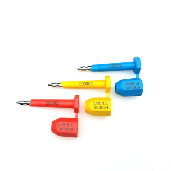 Secure Disposable Bolt Security Seals 16.4KG Tensile Strength For Shipping Containers