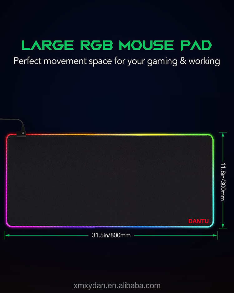 Comfortable Waterproof Gaming Mat with Customizable RGB Lighting and Non-slip Base