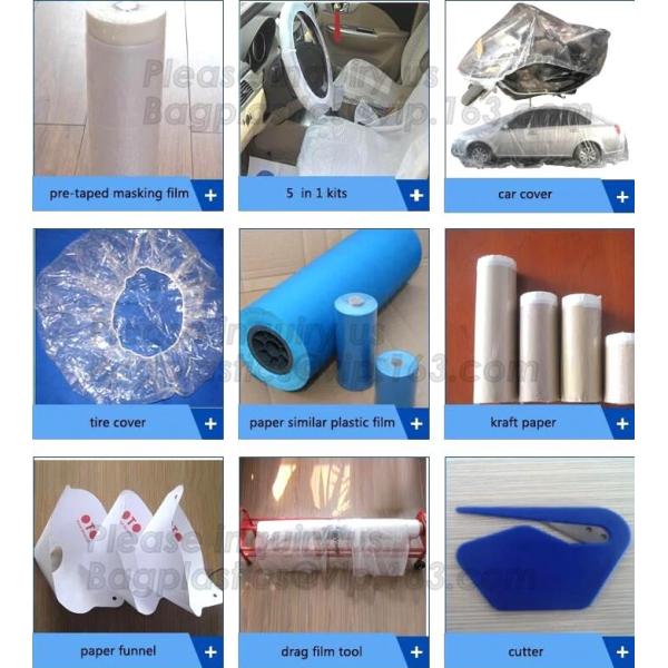 Painters Plastic Drop Cloth Warning Tape Masking Tape Warning Tape 5 In 1 Clean Kits Disposable Seat Cover