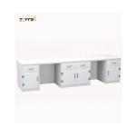 Island Polypropylene Lab Bench With Ceramic Tabletop Customizable Cabinet