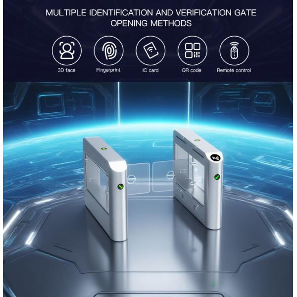 HCW Quality Automatic Turnstile Gates IP 42 With DC Motor Waterproof Card Reading Swing Gate