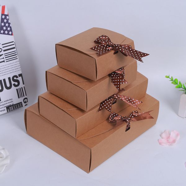 Custom Gold Foil Logo Kraft Paper Gift Box – Rectangular Packaging For Wallets Scarves & Premium Gifts