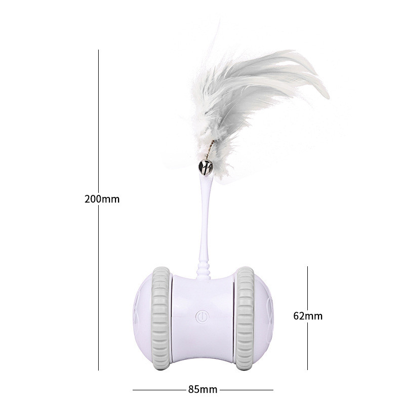 Electronic Intelligent Cat Tumbler Toy With Feather