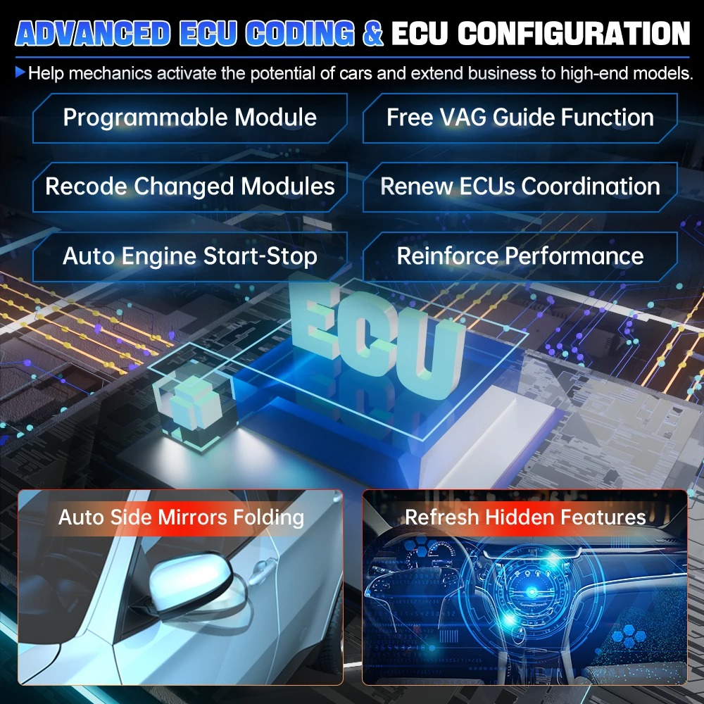 2025 XTOOL D8W WIFI OBD2 Scanner Car Diagnostic Tool With ECU Coding Active Test Key Programming 38 Resets CAN FD DOIP Topology