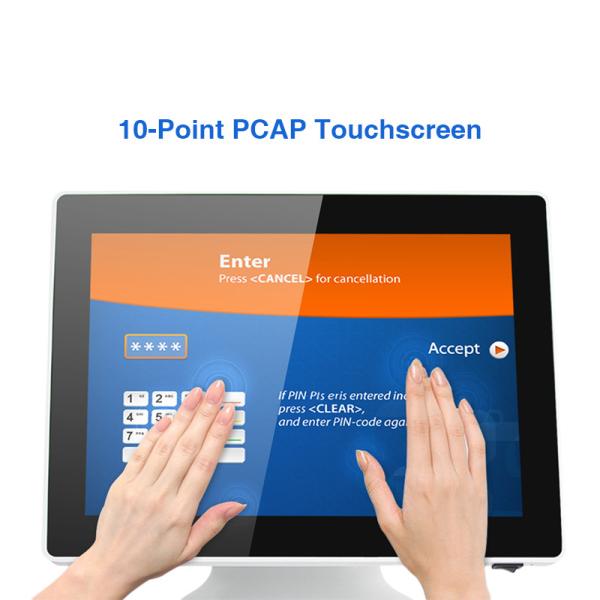 Quality FCC CE RoHS Windows 10 Pos Terminal 10 Point Capacitive Touch for sale
