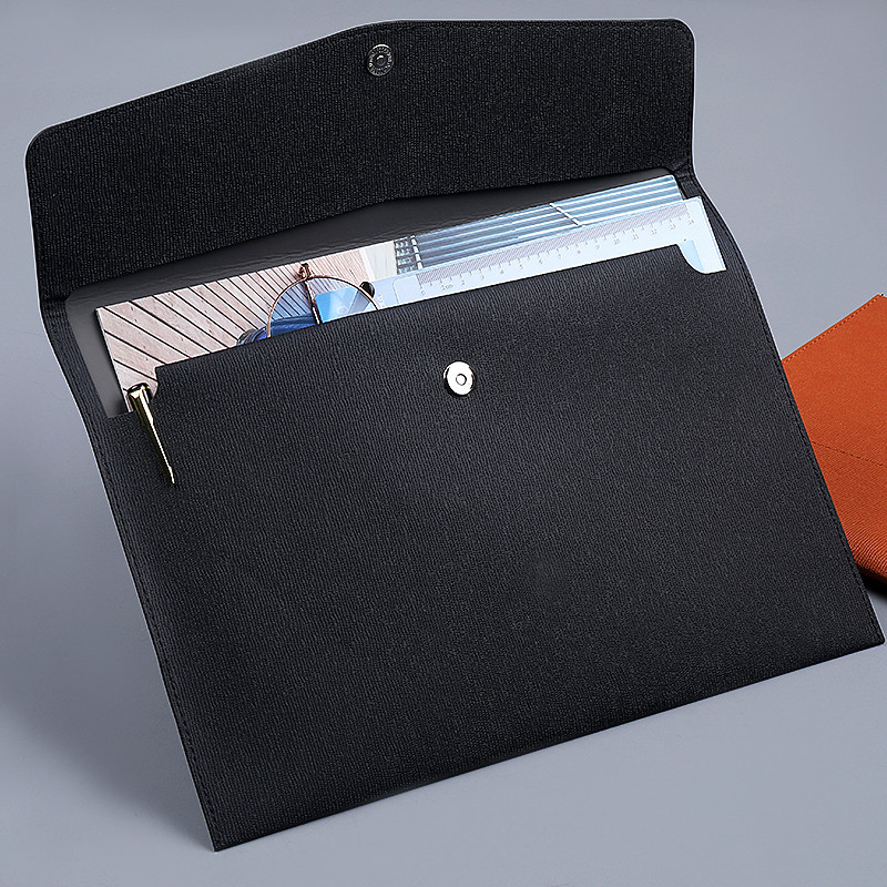 Customized Logo Waterproof PU Leather A4 File Folder Document Holder with File Pocket