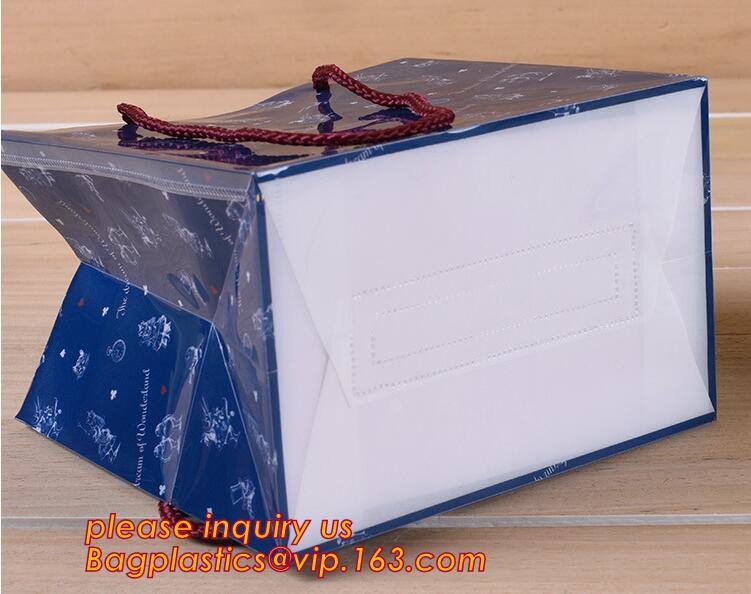 Promotional customized high quality soft loop plastic cloth bag,manufacturer custom soft loop handle polyethylene PE pla