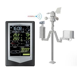 China High Accuracy LCD Color Display Weather Station With Wireless Solar Power wholesale