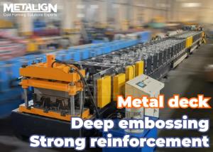 Adjustable Metal Deck Roll Forming Machine With Embossing And Waste Edge Collection