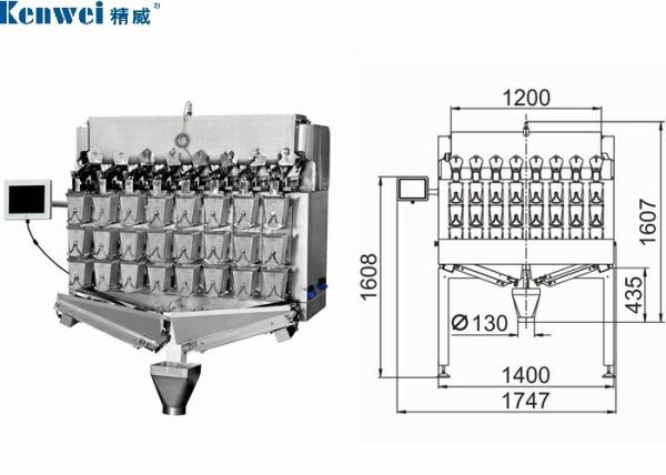 Quality Three Layers Screw Feeding Multihead Weighing Machine 60P/M for sale