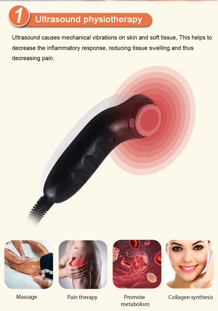 ABS Shockwave Ultrasonic Vibrating Massage Machine For Body Pain Treatment