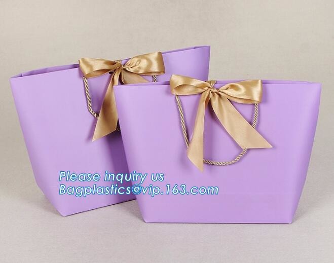 Customized Cut Printed Coated Paper Shopping Bag with Matt Lamination,rope handle custom logo printed white paper bag
