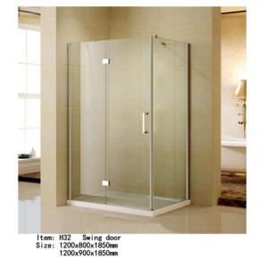 Rectangle Folding Frameless Glass Shower Enclosures With Stainless Steel Hinges Fixed