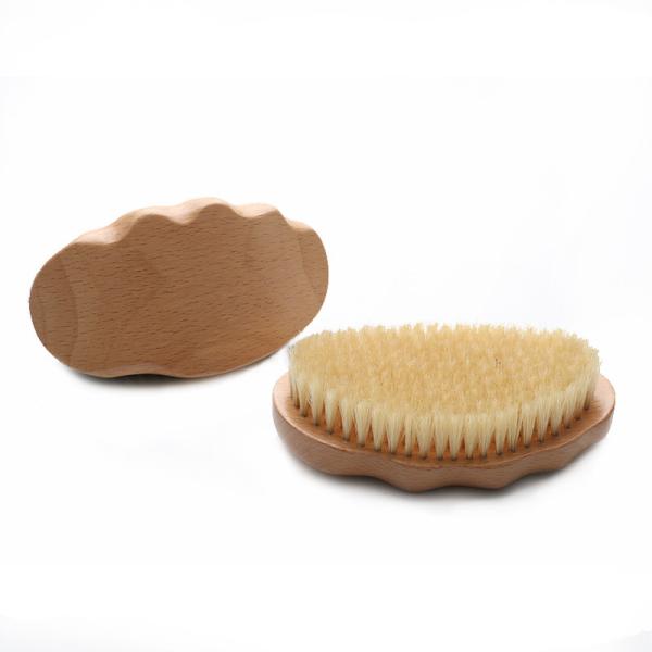 Quality Customer Logo 360 Wave Curved Brush Natural Soft Mixed Medium Hard Boar Bristle for sale