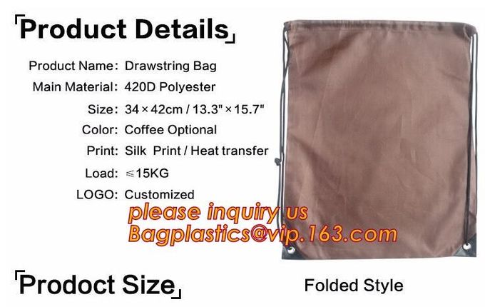 Polyester fabric drawstring bag /advertising pull rope backpack cloth bag /nylon shoulder pocket customization BAGEASE