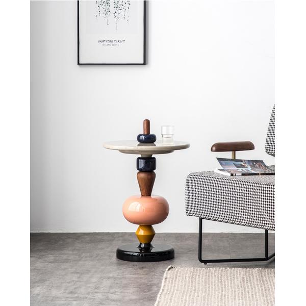 ODM Marble Topped Pedestal Coffee Table 18 inch Round Coffee Table