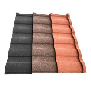 China Rainbow Tile 0.4mm Aluzinc Colorful Stone Coated Roofing Tile Roman/Shingles/Elite/Milano/Groove/Wood Grain Roof Tile wholesale