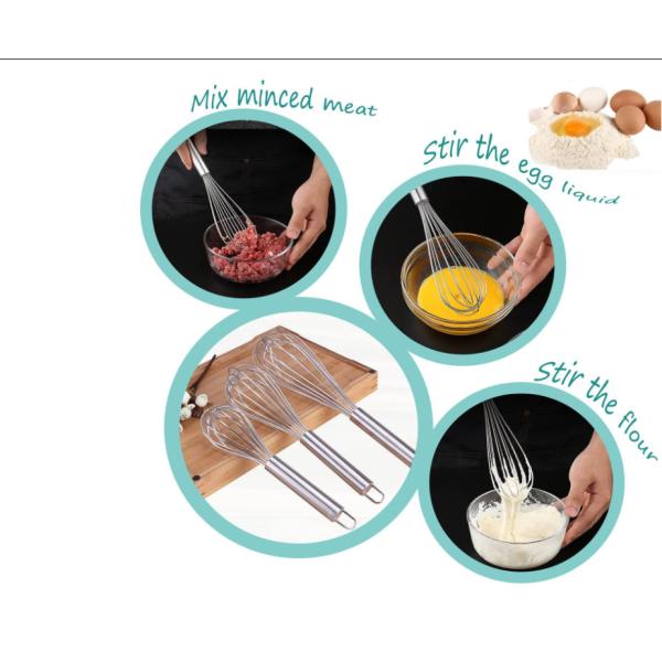 Balloon Wire Stainless Steel Egg Whisk FDA Approved Nonrust