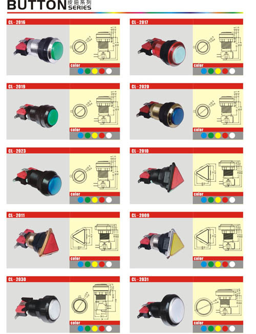 Push Button Arcade Game Machine Parts L41 * W33 * H68MM Size Replacement accessories