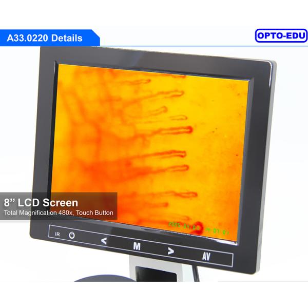 OPTO EDU A33.0220 Microcirculation Microscope 480x Nail Checking With 8" LCD Screen