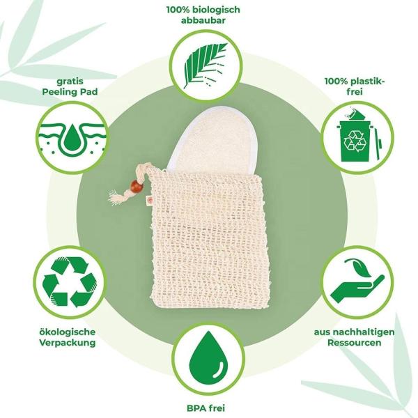 Natural Cotton Mesh Soap Baths Drawstring Bag