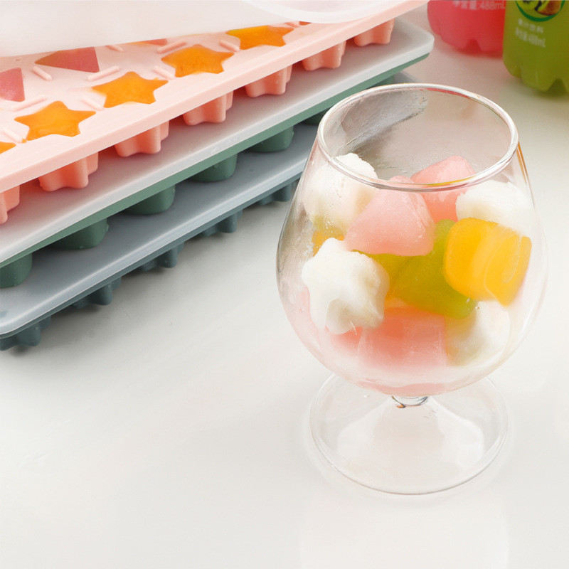 Ice Cube Trays 4 Pack, 56 Pcs Silicone Ice Cubes Tray Maker With Spill-Resistant Removable Lid, Easy Release & Pop Out, LFGB And BPA Free, Stackable