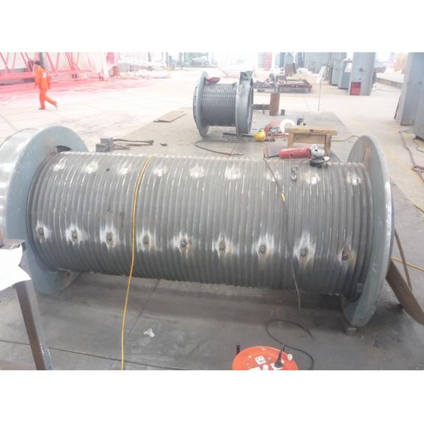 900mm Diameter Grooved Winch Drum 200KN Gray Color With Sleeves