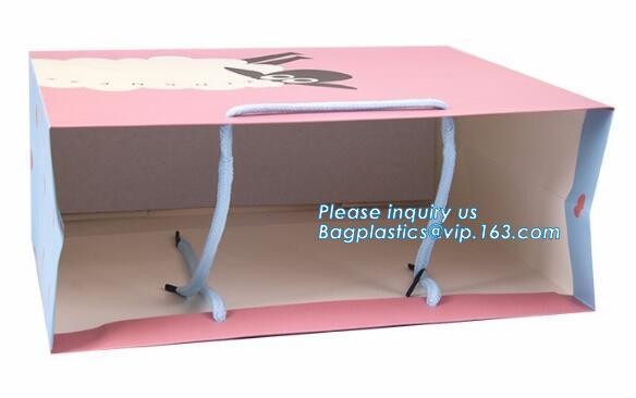 Custom paper bag with handle coated white paper bag printing pattern flower carrier bag,Flower carrier paper bags with d