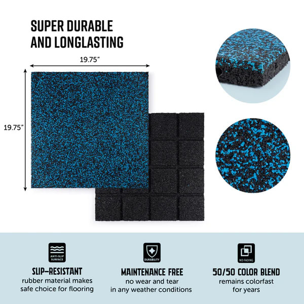 Green EPDM Rubber Gym Flooring Sound Insulation Outdoor Playground Tiles Anti Slip